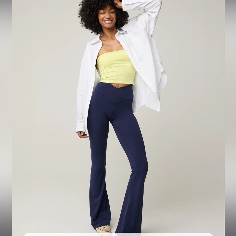 aerie Navy Boot Cut Flare Leggings